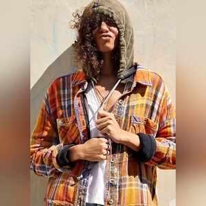 WE THE FREE Calico Basin Plaid Oversized Buttondown